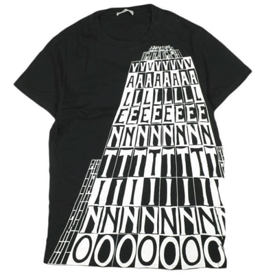 VALENTINO ヴァレンティノ イタリア製 グラフィックロゴプリントTシャツ RV3MG01AXDH S BLACK 半袖 トップス g26971