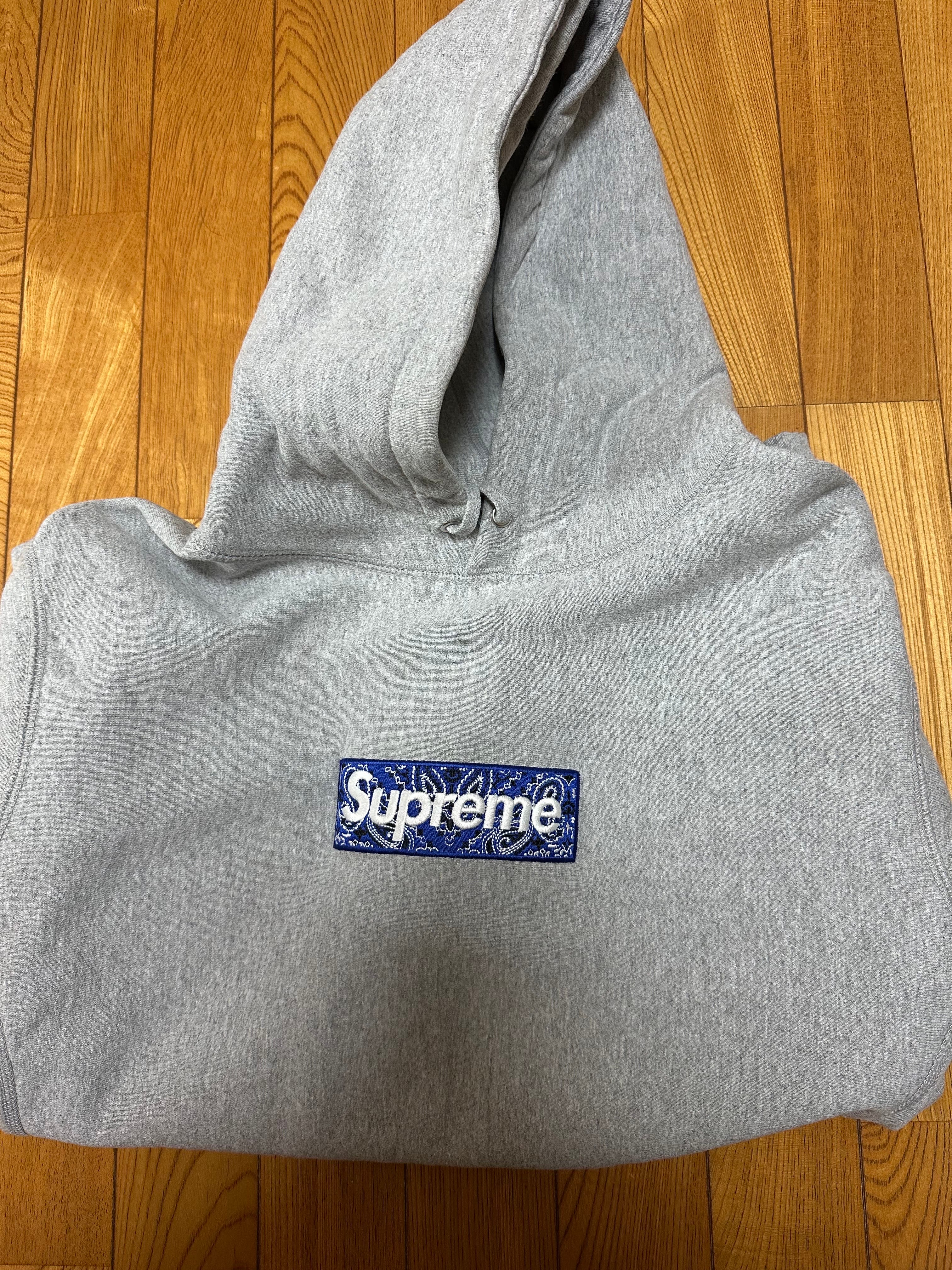 Supreme Bandana Box Logo Hooded Sweatshirt "Grey"