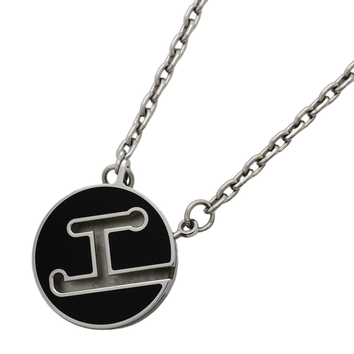 【6jkb0539】エルメス ネックレス ラビリンス 丸型 サークル メタル シルバー【中古】メンズ レディース ユニセックス