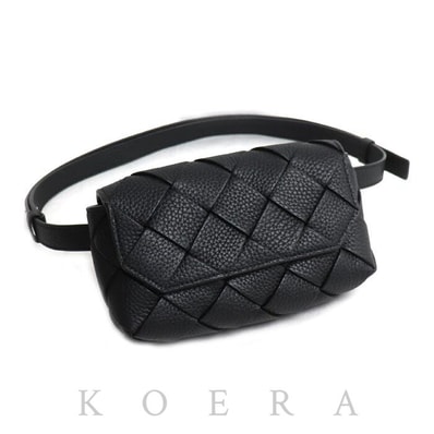 BOTTEGAVENETA ボッテガヴェネタ マキシイントレチャート ディアゴ ボディバッグ ブラック 805773V4FV18803 IC ベルトバッグ メンズ【中古】【美品】