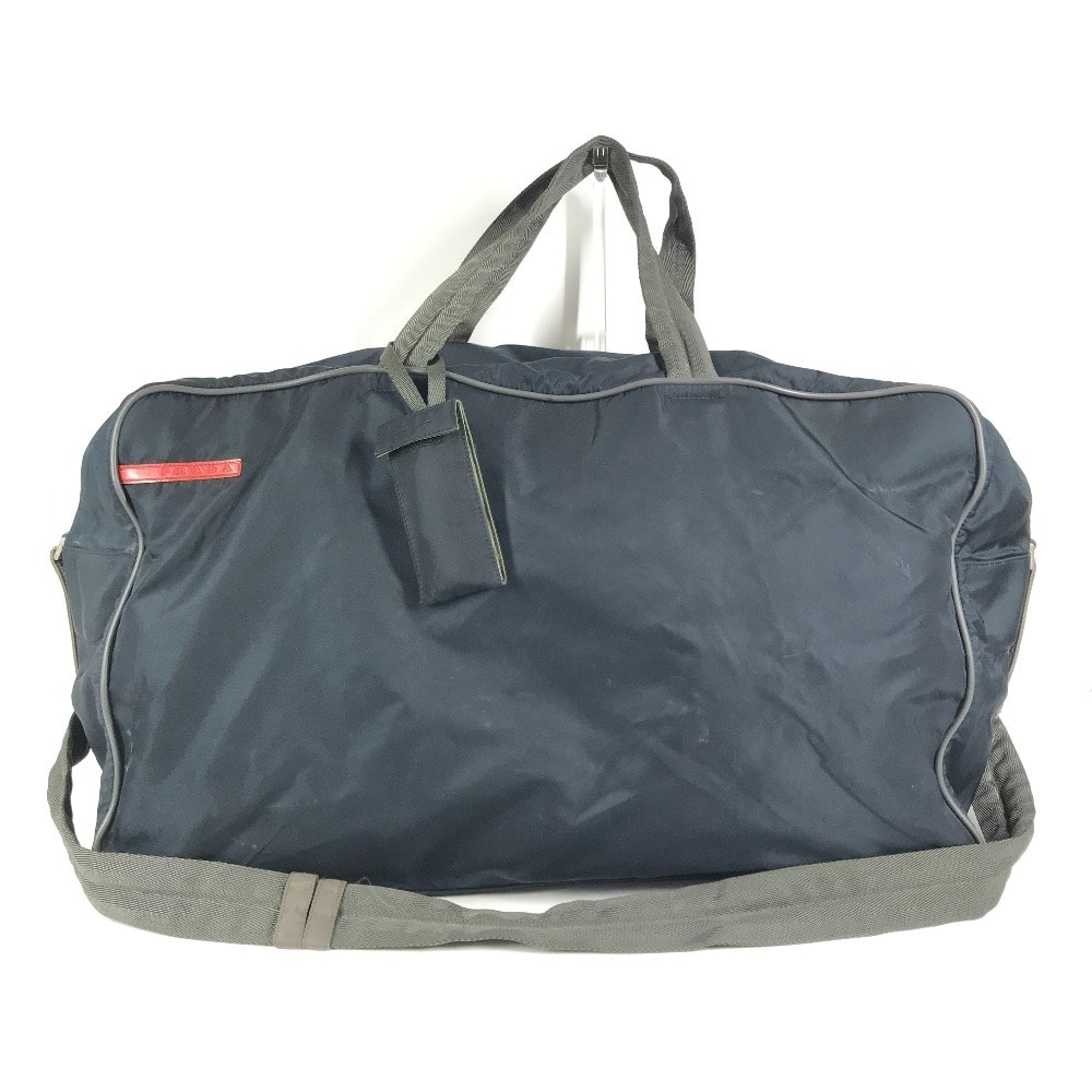 プラダ PRADA スポーツ ロゴ 2WAYバッグ ショルダーバッグ 斜め掛け 旅行バッグ トラベルバッグ カバン ハンドバッグ ボストンバッグ ナイロン ネイビー