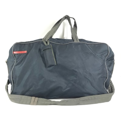 プラダ PRADA スポーツ ロゴ 2WAYバッグ ショルダーバッグ 斜め掛け 旅行バッグ トラベルバッグ カバン ハンドバッグ ボストンバッグ ナイロン ネイビー