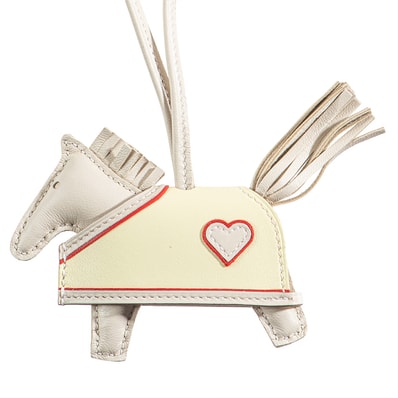 【未使用】HERMES エルメス Rodeo ロデオ PM ロベオクール チャーム 086714CA ホース アニョーミロ ベージュ レッド【中古】
