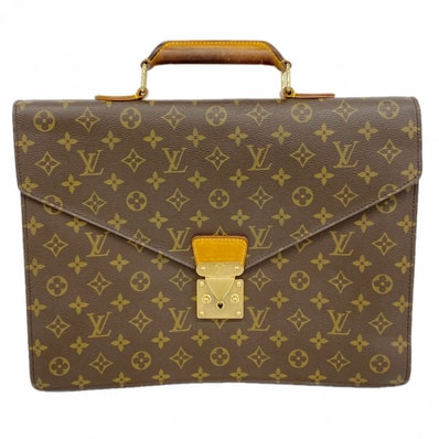 【6db1788】ルイヴィトン ビジネスバッグ モノグラム セルヴィエットコンセイエ M53331 ブラウン【中古】メンズ