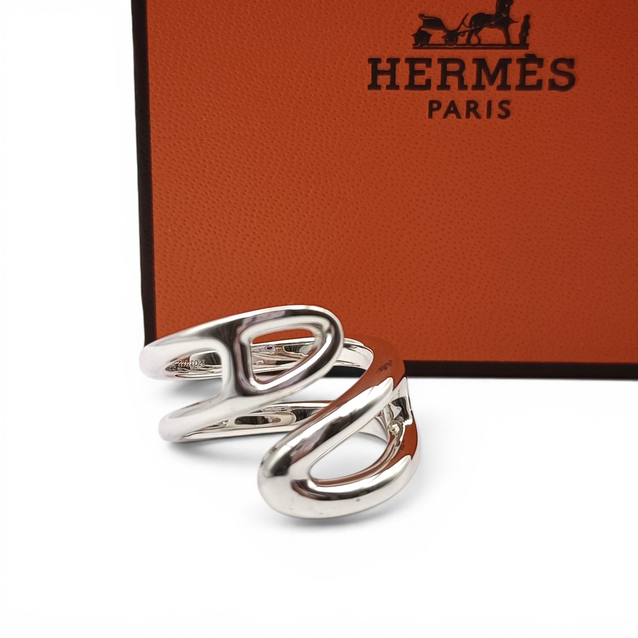 Hermes Chaine D'ancre Twist Ring "Silver"
