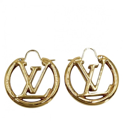 LOUIS VUITTON ルイヴィトン ピアス ルイーズ LV サークル アクセサリー M00396 ゴールド レディース 約14.6g【中古品】