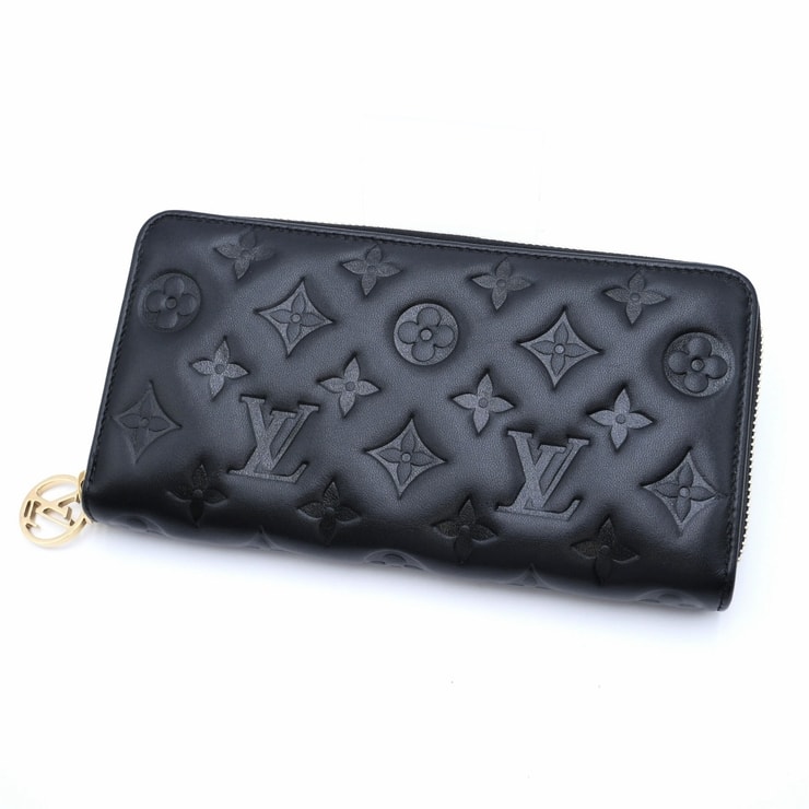 LOUIS VUITTON(ルイ・ヴィトン)ジッピー・ウォレット クッサン 長財布 モノグラムエンボス ブラック ノワール レザー ゴールド金具 レディース【中古】