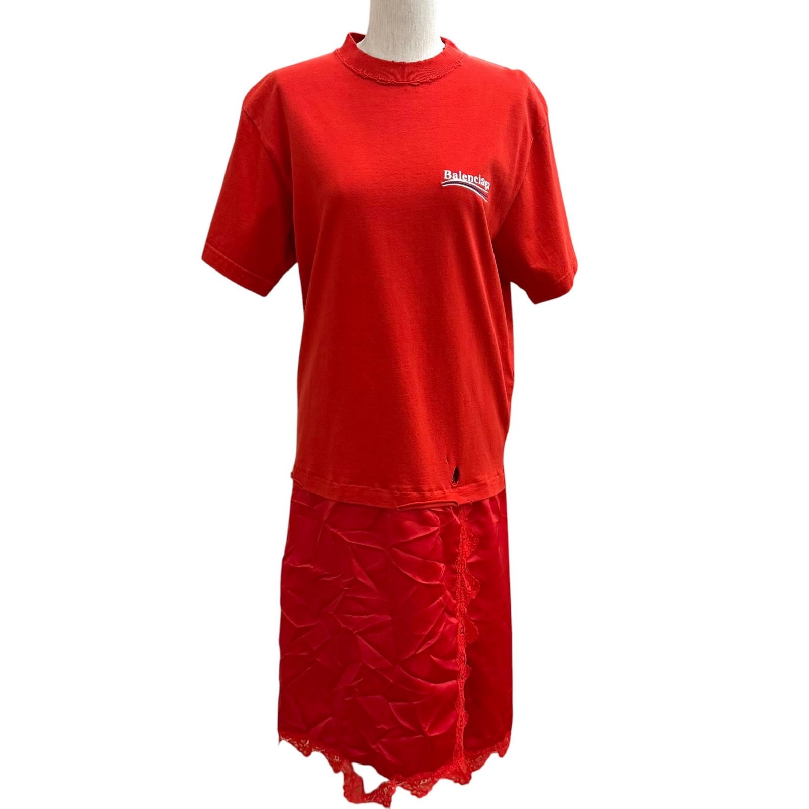 極美品 バレンシアガ ワンピース レッド レディース XS 671398