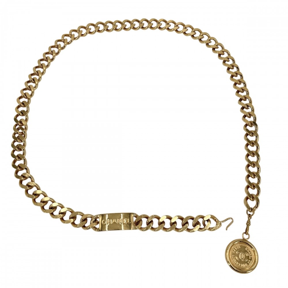 CHANEL シャネル ベルト ココマーク チェーンベルト ファッションアイテム メダル ヴィンテージ GP ゴールド レディース【中古品】