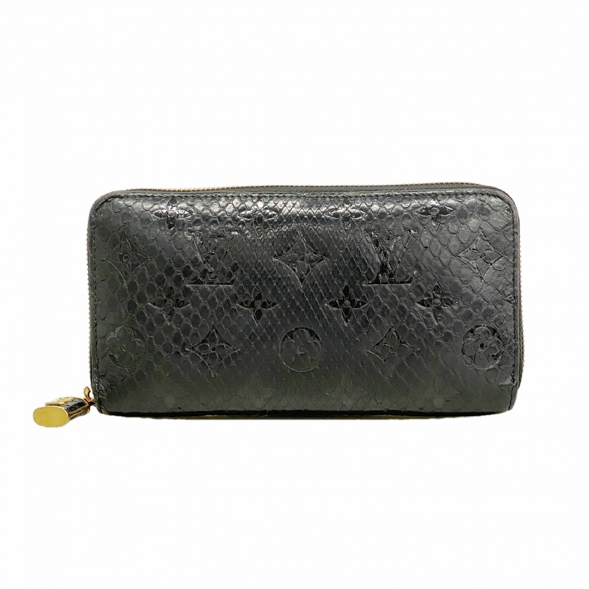 【6fd5256-k】ルイヴィトン 長財布 モノグラム・パイソン ジッピーウォレット N80686 ノワール【中古】メンズ レディース ユニセックス