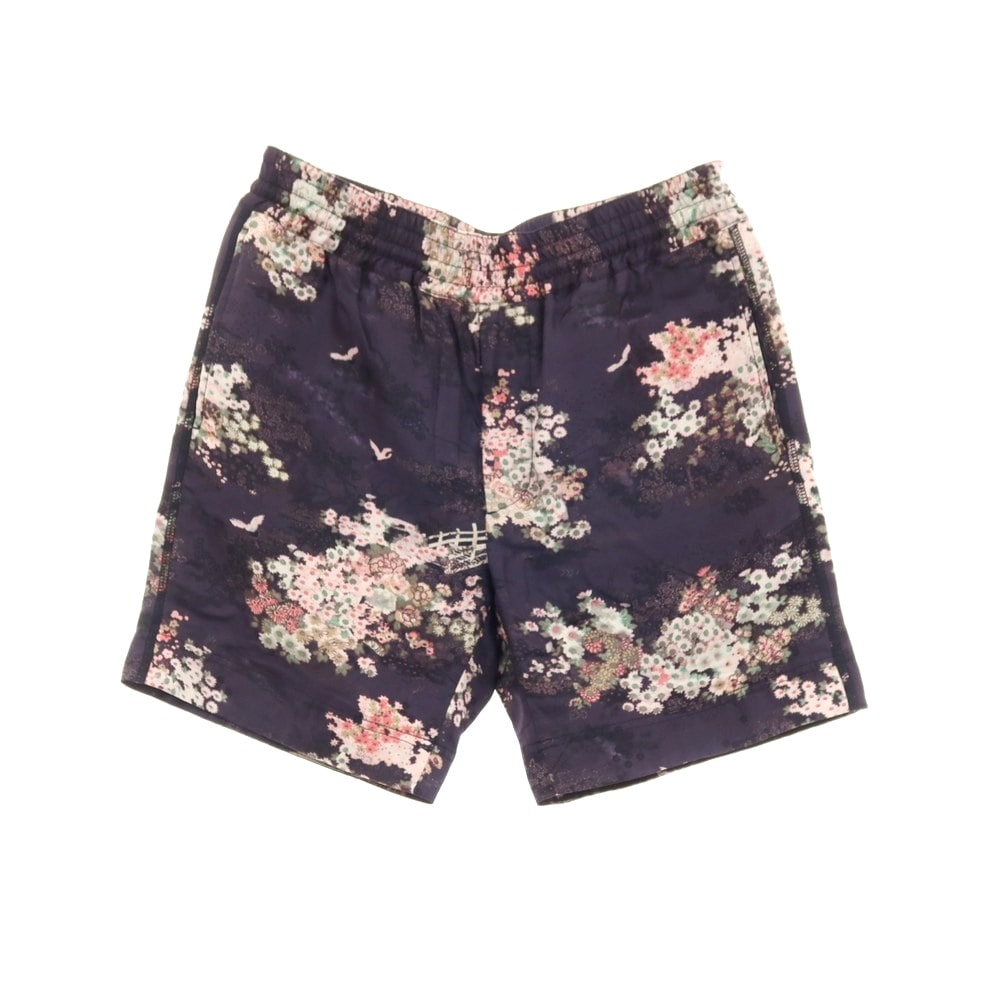 【中古】マークジェイコブス MARC JACOBS シルク 花柄×鶴 プリント ショートパンツ ネイビーxホワイト【サイズM】【メンズ】