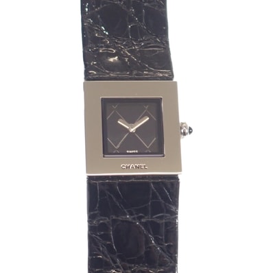 シャネル CHANEL マトラッセ Mサイズ H0116 腕時計 GP レザー クオーツ ブラック文字盤 レディース【中古】【ABランク】