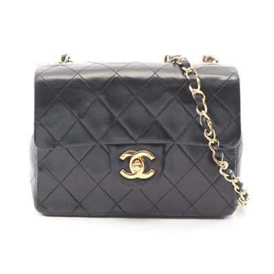 シャネル CHANEL ミニマトラッセ ショルダーバッグ バッグ ラムスキン(羊革) レディース ブラック系 【中古】