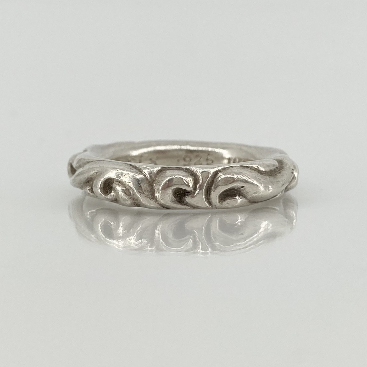 CHROME HEARTS(クロムハーツ) SCRL BAND  スクロールバンド SV925 リング・指輪 8.86g シルバー