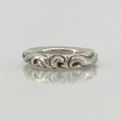 CHROME HEARTS(クロムハーツ) SCRL BAND スクロールバンド SV925 リング・指輪 8.86g シルバー