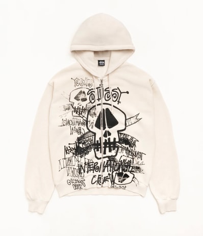 Stussy Skulls Zip Hoodie Pigment Dyed "Bone"