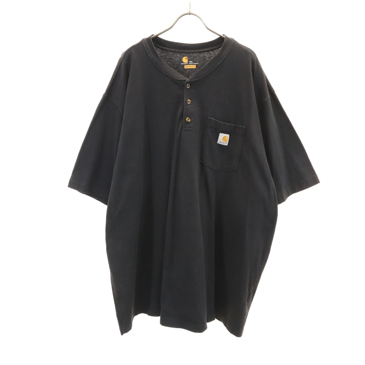 Carhartt カーハート 半袖 ヘンリーネック Tシャツ 3XL ブラック ビックサイズ
