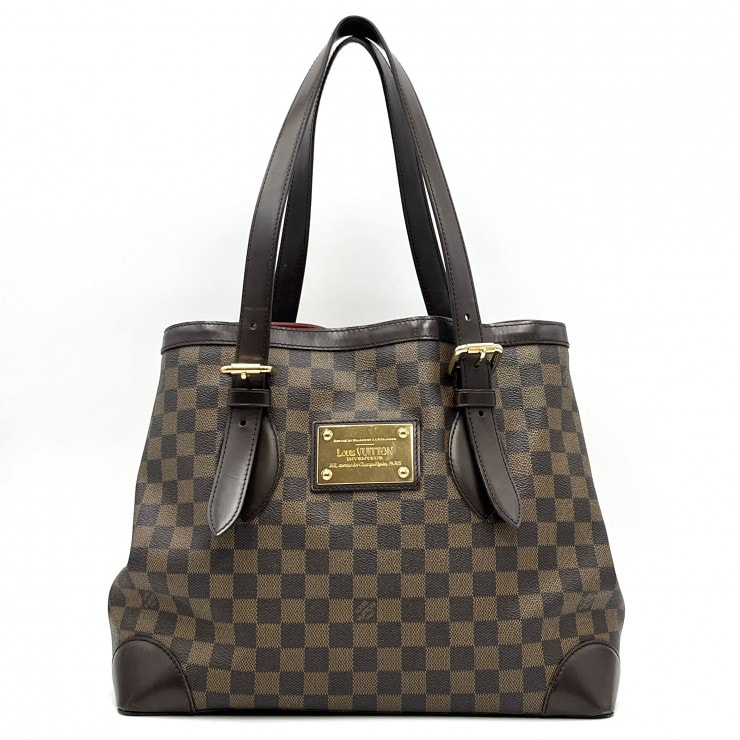 LOUIS VUITTON(ルイ・ヴィトン)ハムステッドMM ダミエ・エベヌ トートバッグ ショルダーバッグ ブラウン レザー ゴールド レディース N51204【中古】