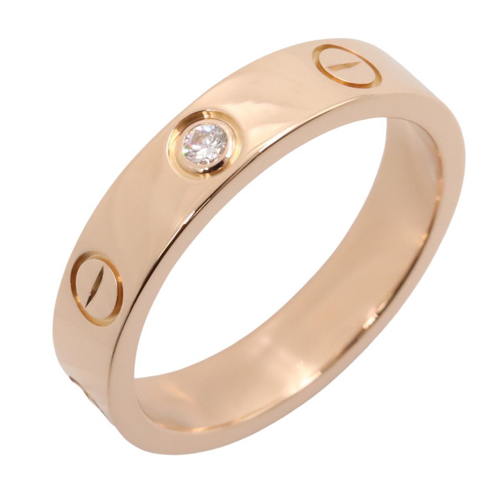 カルティエ CARTIER ミニラブリング 1PD リング・指輪 ジュエリー K18PG(ピンクゴールド) ダイヤモンド レディース ゴールド系 / クリア系 B4050700 【中古】