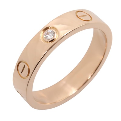 カルティエ CARTIER ミニラブリング 1PD リング・指輪 ジュエリー K18PG(ピンクゴールド) ダイヤモンド レディース ゴールド系 / クリア系 B4050700 【中古】