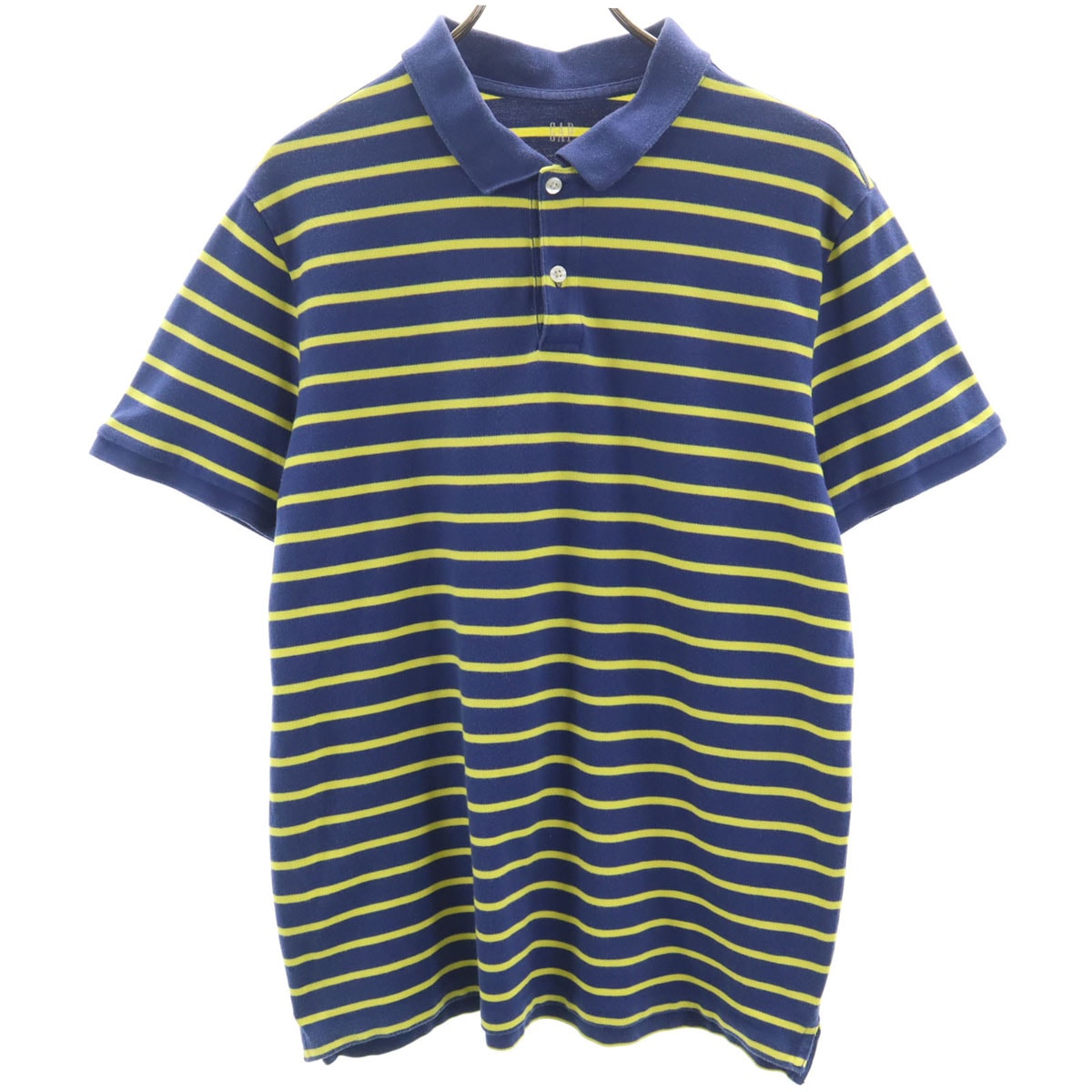GAP ギャップ ボーダー柄 半袖 ポロシャツ L ネイビー