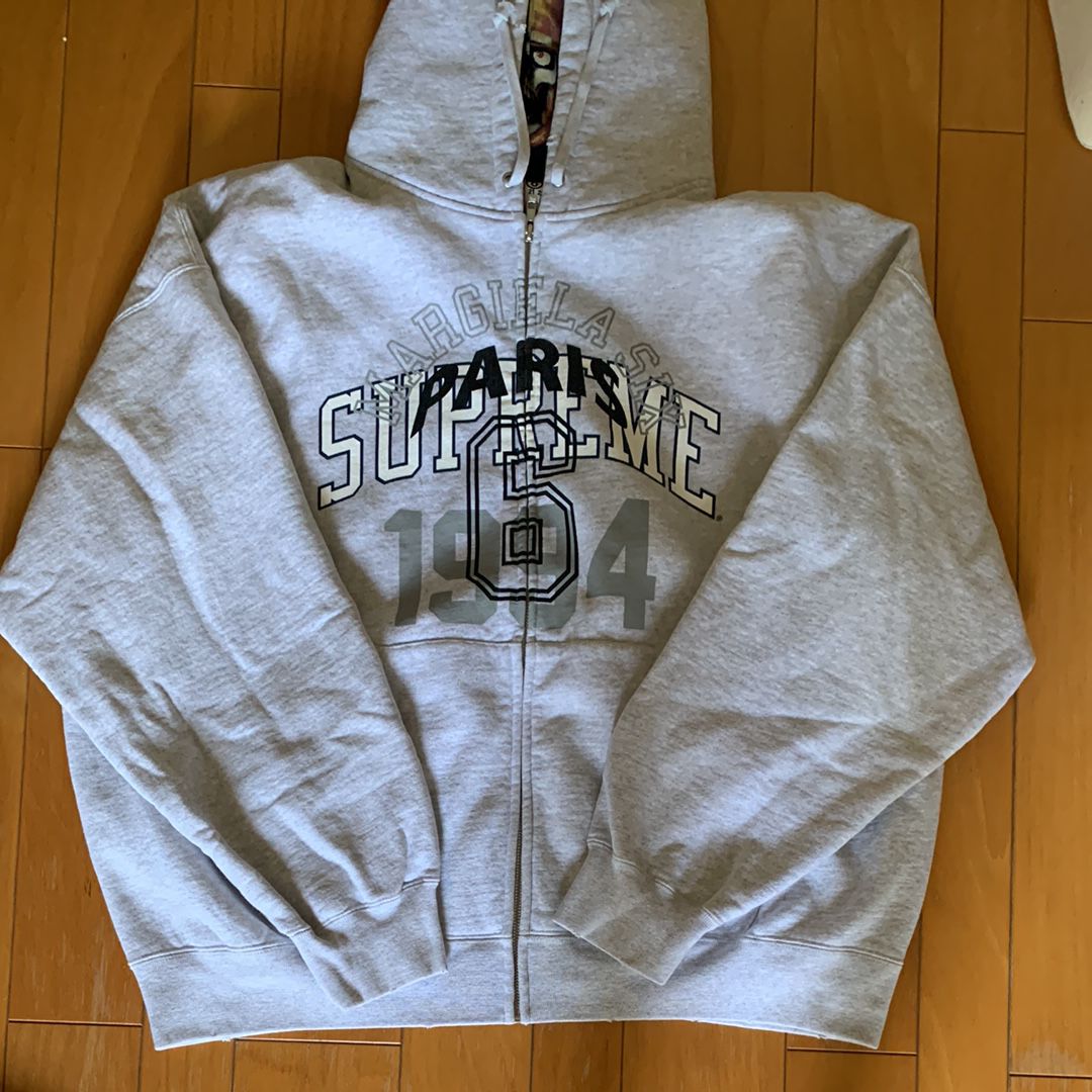 Supreme x MM6 Maison Margiela Zip Up Hooded Sweatshirt "Ash Grey"