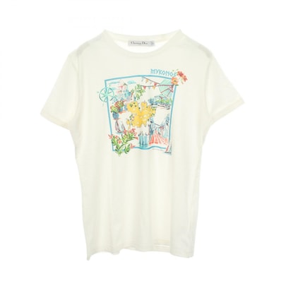 ディオール Dior Dior Souvenir プリント 半袖Tシャツ 衣料品 トップス コットン レディース ホワイト系 【中古】