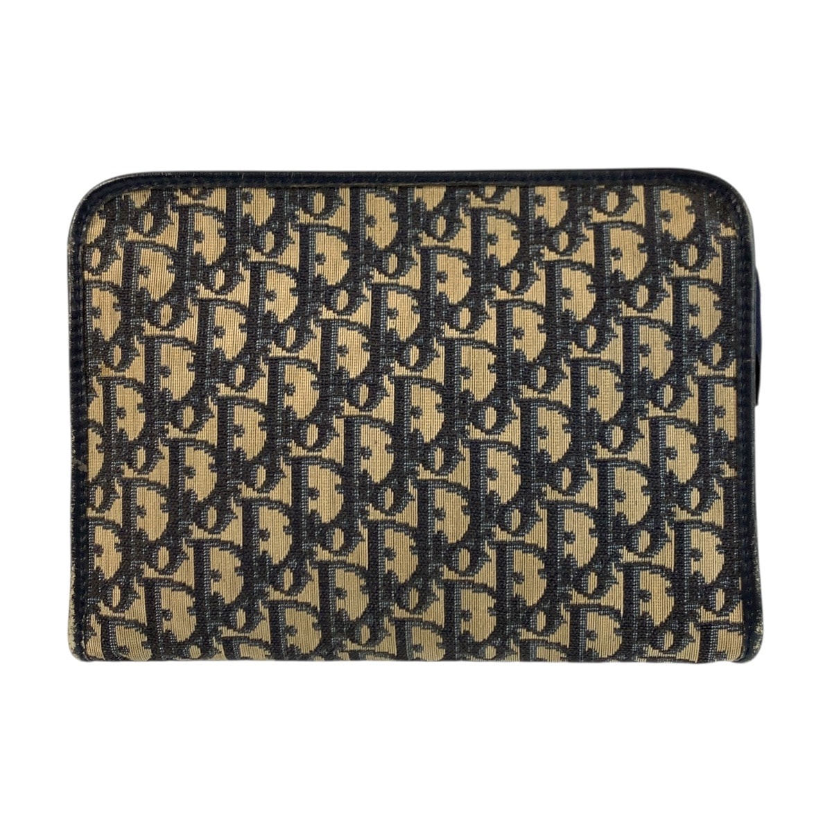 Christian Dior クリスチャンディオール トロッター ネイビー キャンバス クラッチバッグ セカンドバッグ 600731 【中古】