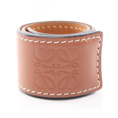 ロエベ LOEWE アナグラム スラップ バングル アクセサリー レザー レディース ブラウン系 【中古】
