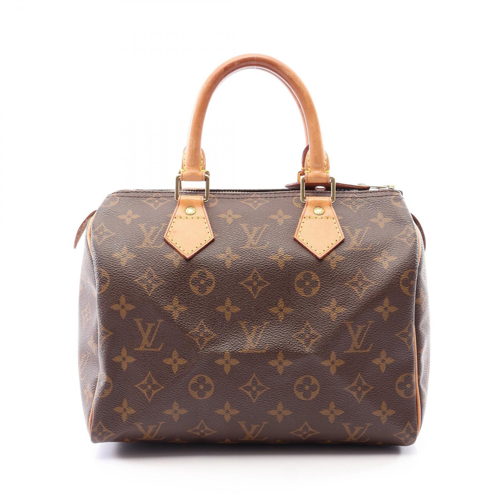ルイ・ヴィトン LOUIS VUITTON スピーディ25 ハンドバッグ バッグ PVCコーティングキャンバス レザー モノグラム レディース ブラウン系 M41528 【中古】