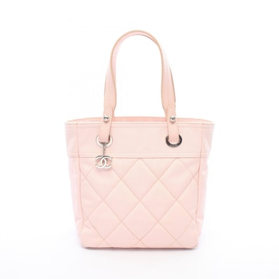シャネル CHANEL パリビアリッツPM トートバッグ バッグ キャンバス レザー レディース ピンク系 A34208 【中古】