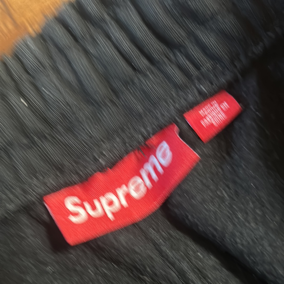 シュプリーム サテン アップリケ スウェットパンツ (25FW) "ブラック"