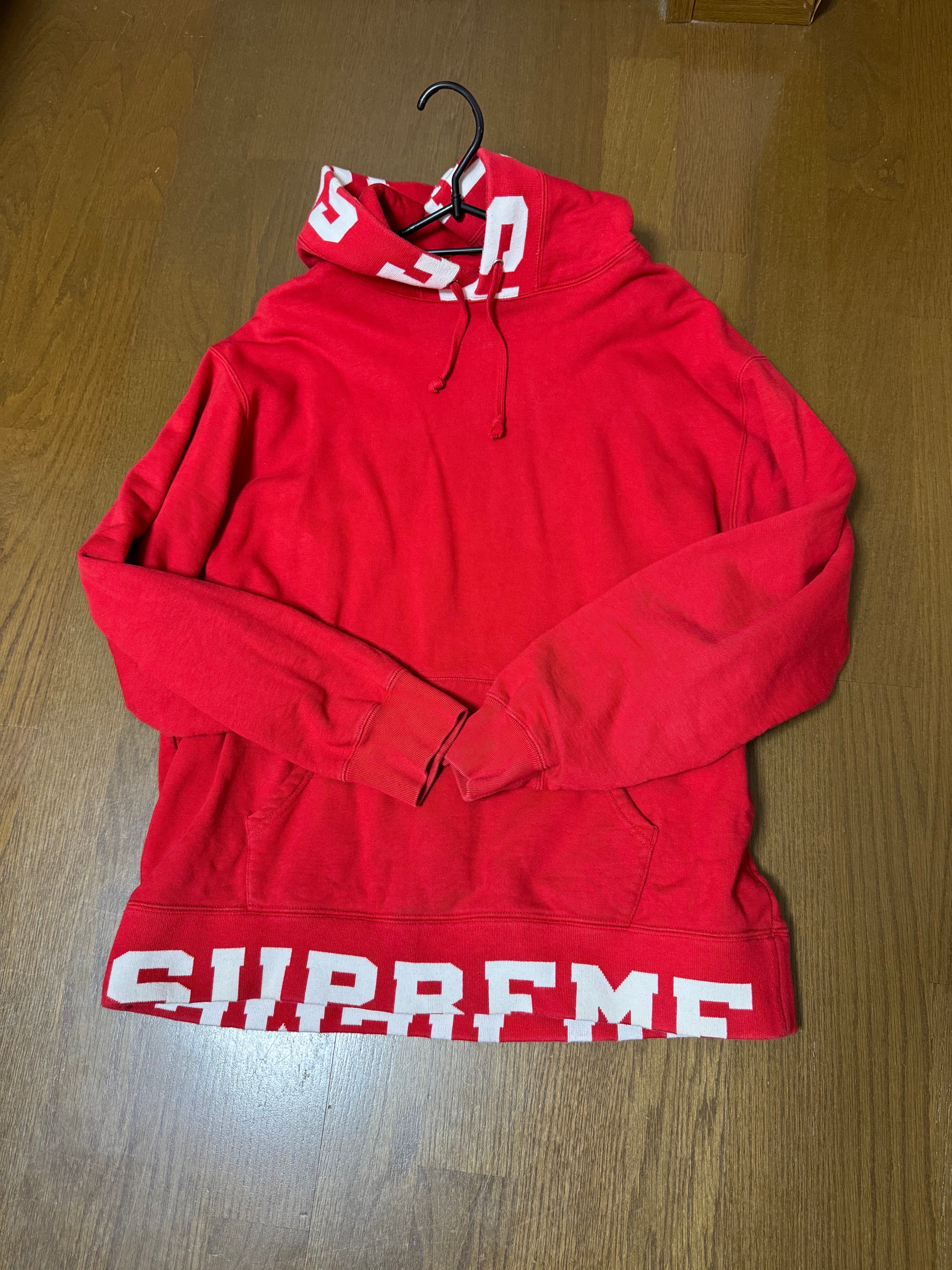 Supreme Cropped Logos Hooded Sweatshirt "Red"