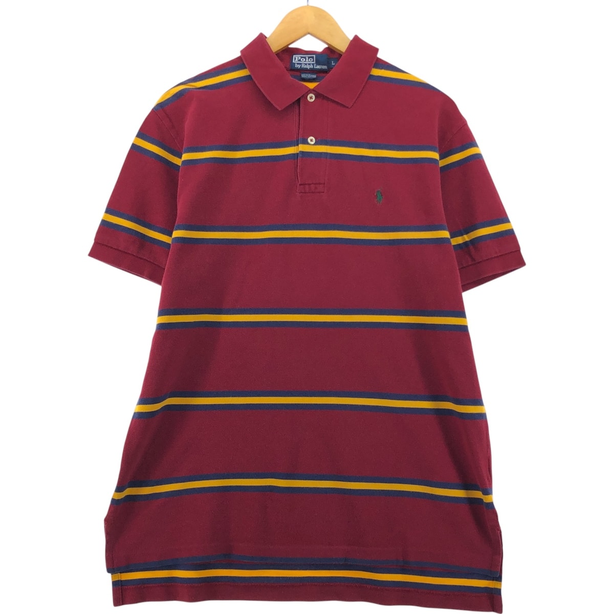 古着 ラルフローレン Ralph Lauren POLO by Ralph Lauren 半袖 ボーダー ポロシャツ メンズL相当/eaa554647