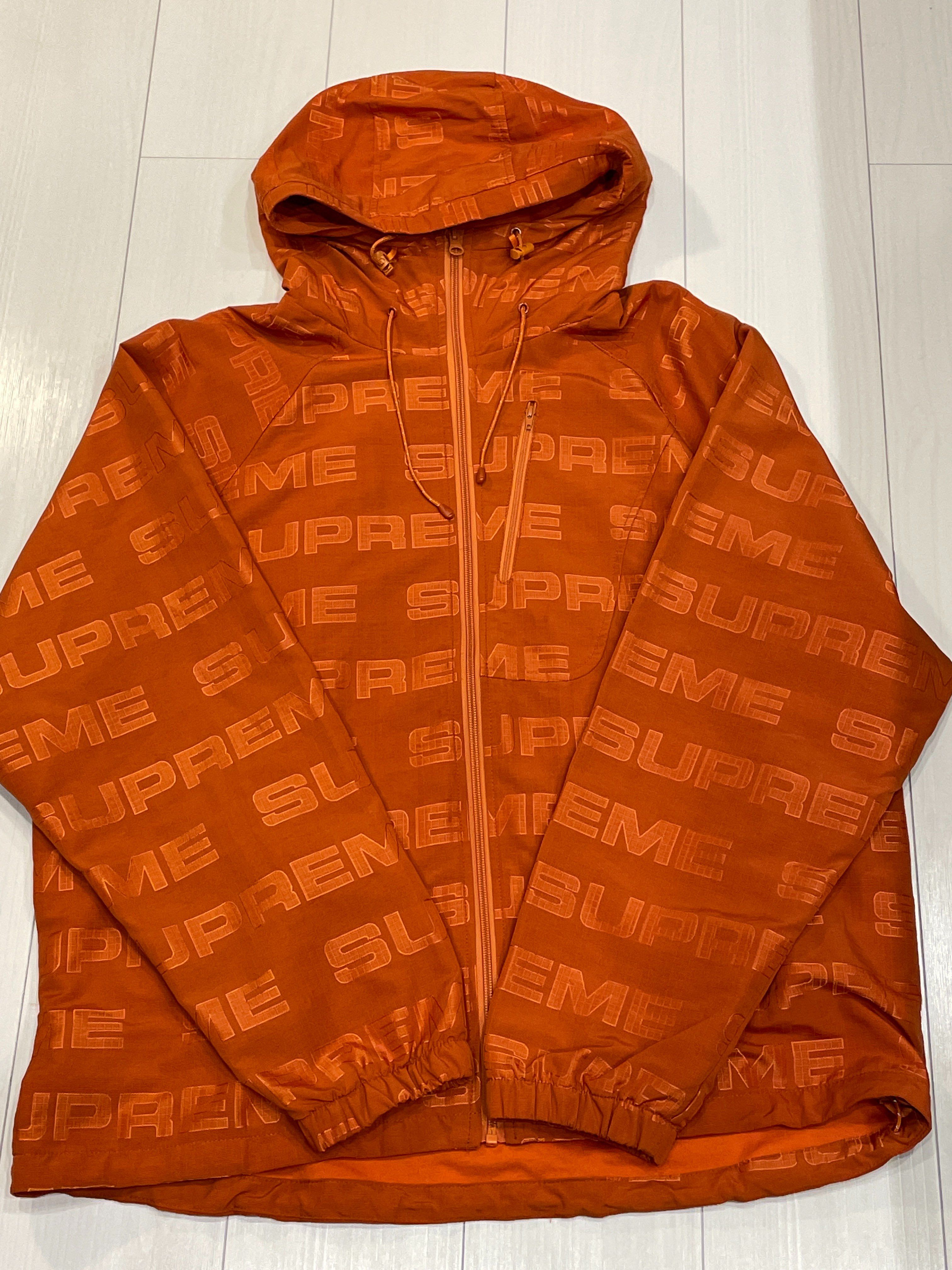 Supreme Logo Ripstop Hooded Track Jacket "Orange"
