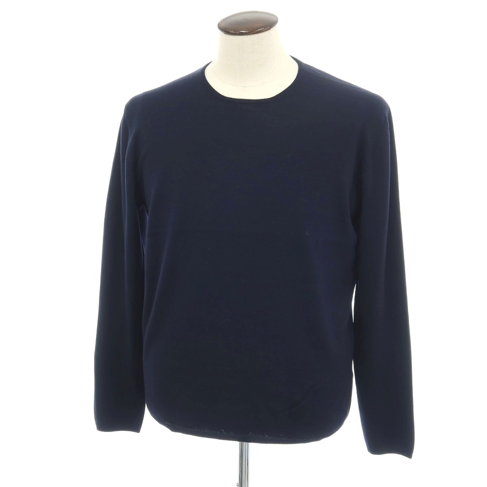【中古】クルチアーニ CRUCIANI ウール クルーネック プルオーバーニット ネイビー【サイズ52】【メンズ】