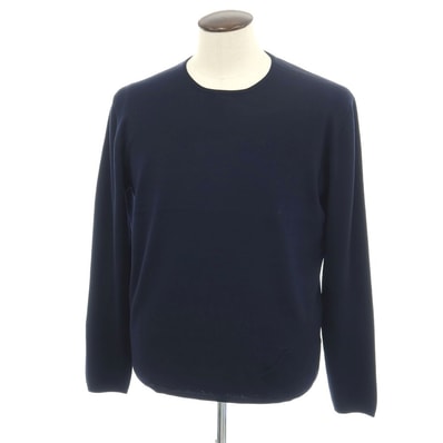 【中古】クルチアーニ CRUCIANI ウール クルーネック プルオーバーニット ネイビー【サイズ52】【メンズ】