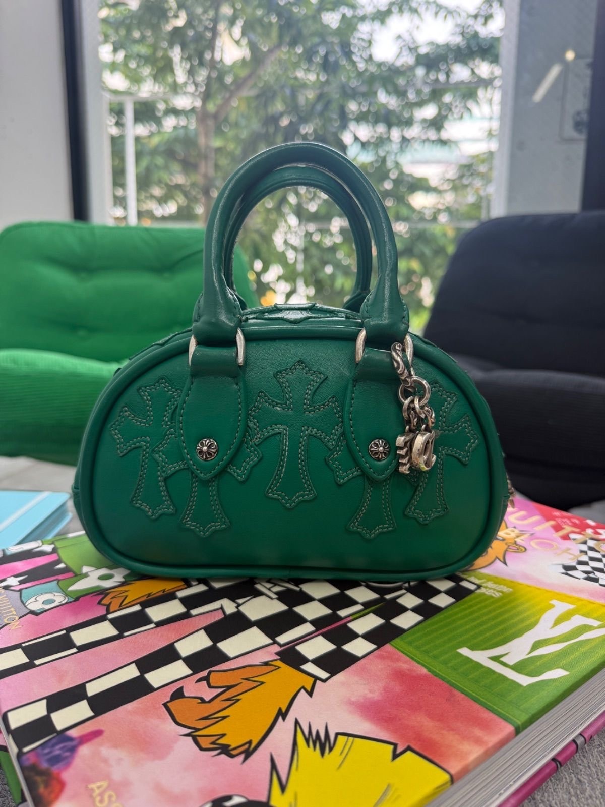 CHROME HEARTS クロムハーツ タイニージム セメタリークロスパッチ ハンドバックミニ