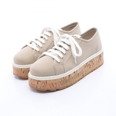 ミュウ ミュウ Miu Miu コルクソール スニーカー 靴 デニム レディース ベージュ系 5E149E 【中古】