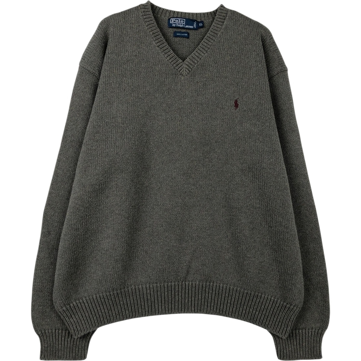 古着 ラルフローレン Ralph Lauren POLO by Ralph Lauren Vネック コットンニットセーター メンズXL相当/eaa619239