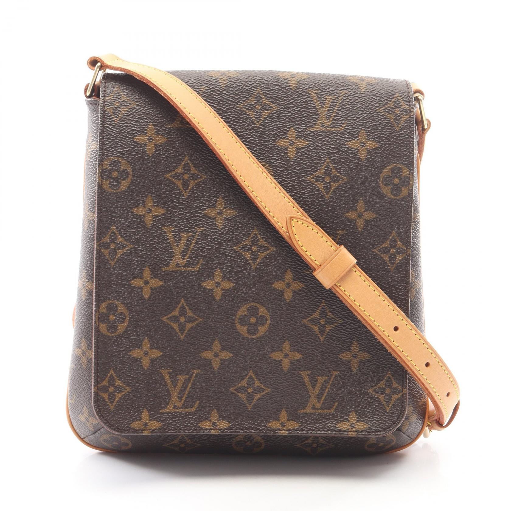 ルイ・ヴィトン LOUIS VUITTON ミュゼットサルサ ロングストラップ モノグラム ショルダーバッグ バッグ PVCコーティングキャンバス レザー レディース ブラウン系 M51387 【中古】