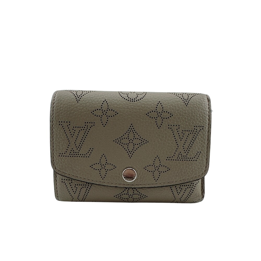 ルイヴィトン LOUIS VUITTON 二つ折り財布 ポルトフォイユ・イリス コンパクト モノグラム マヒナ コンパクト M82437 ブラウン