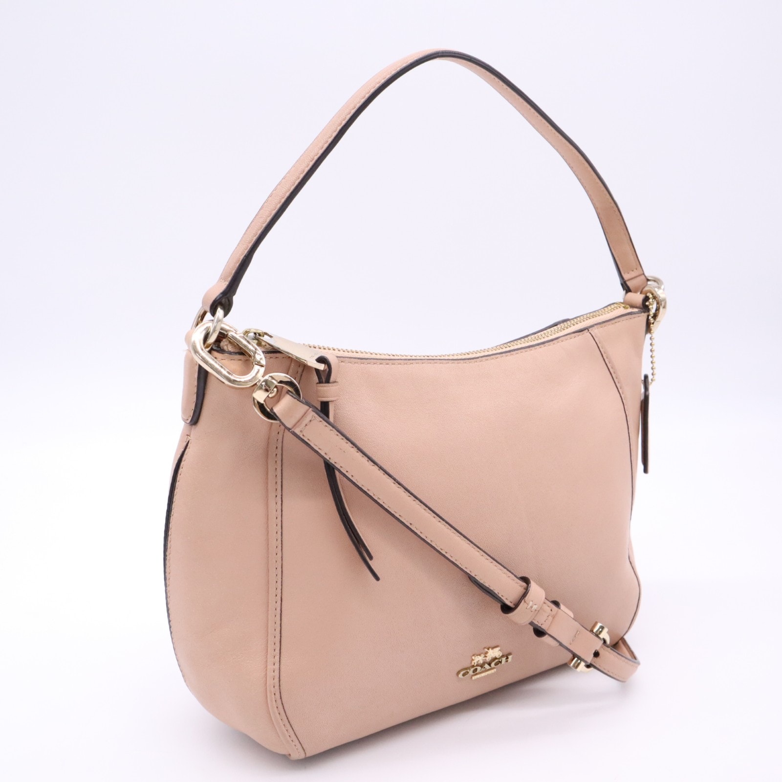 COACH コーチ レザー 2WAYショルダーバッグ F51900 2wayハンドバッグ ピンクベージュ レザー レディース