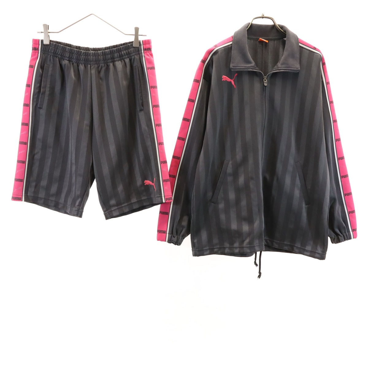 PUMA プーマ 日本製 トラックジャケット 上下セットアップ SS/M グレー系 ジャージ