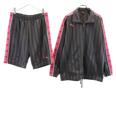 PUMA プーマ 日本製 トラックジャケット 上下セットアップ SS/M グレー系 ジャージ
