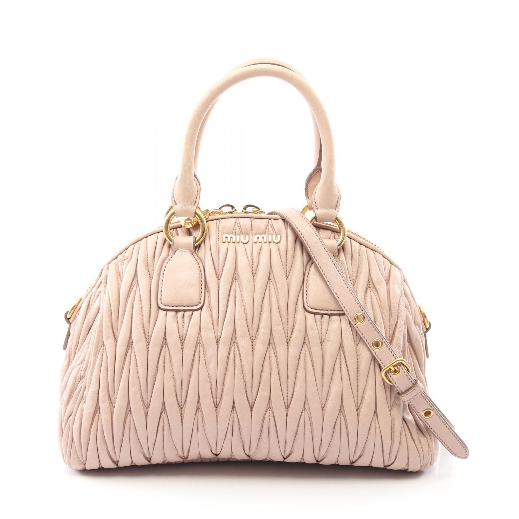 ミュウ ミュウ Miu Miu マテラッセ 2WAY ハンドバッグ バッグ レザー レディース ピンク系 【中古】