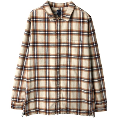 古着 00年代 ギャップ GAP 長袖 フランネルチェックシャツ ボックスシャツ メンズL相当/eaa607918