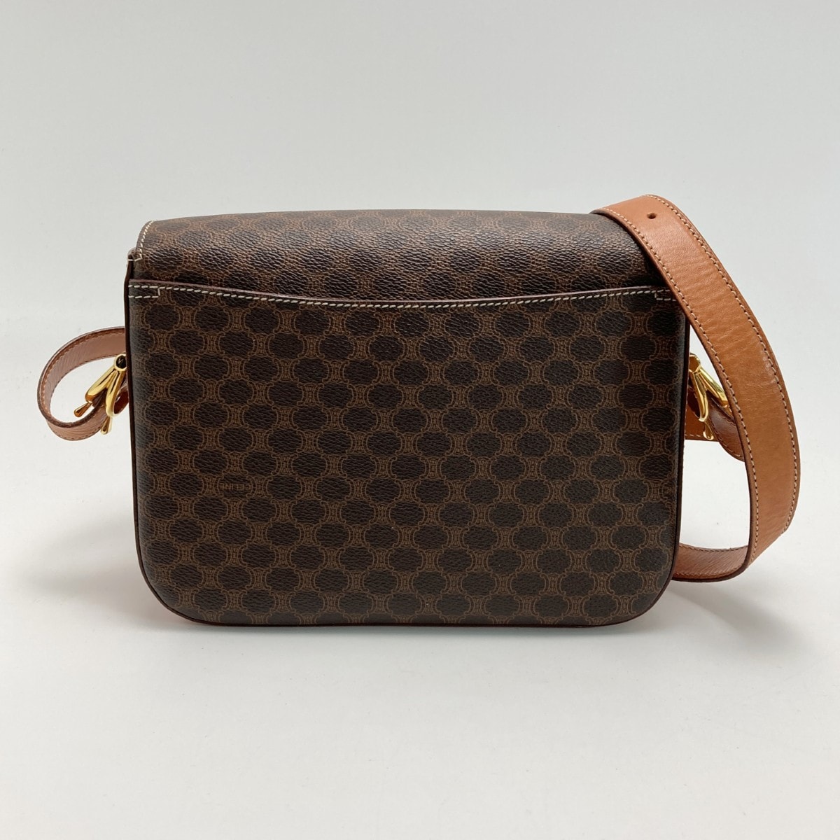C (やや傷や汚れあり)】CELINE セリーヌ マカダム柄 馬具金具