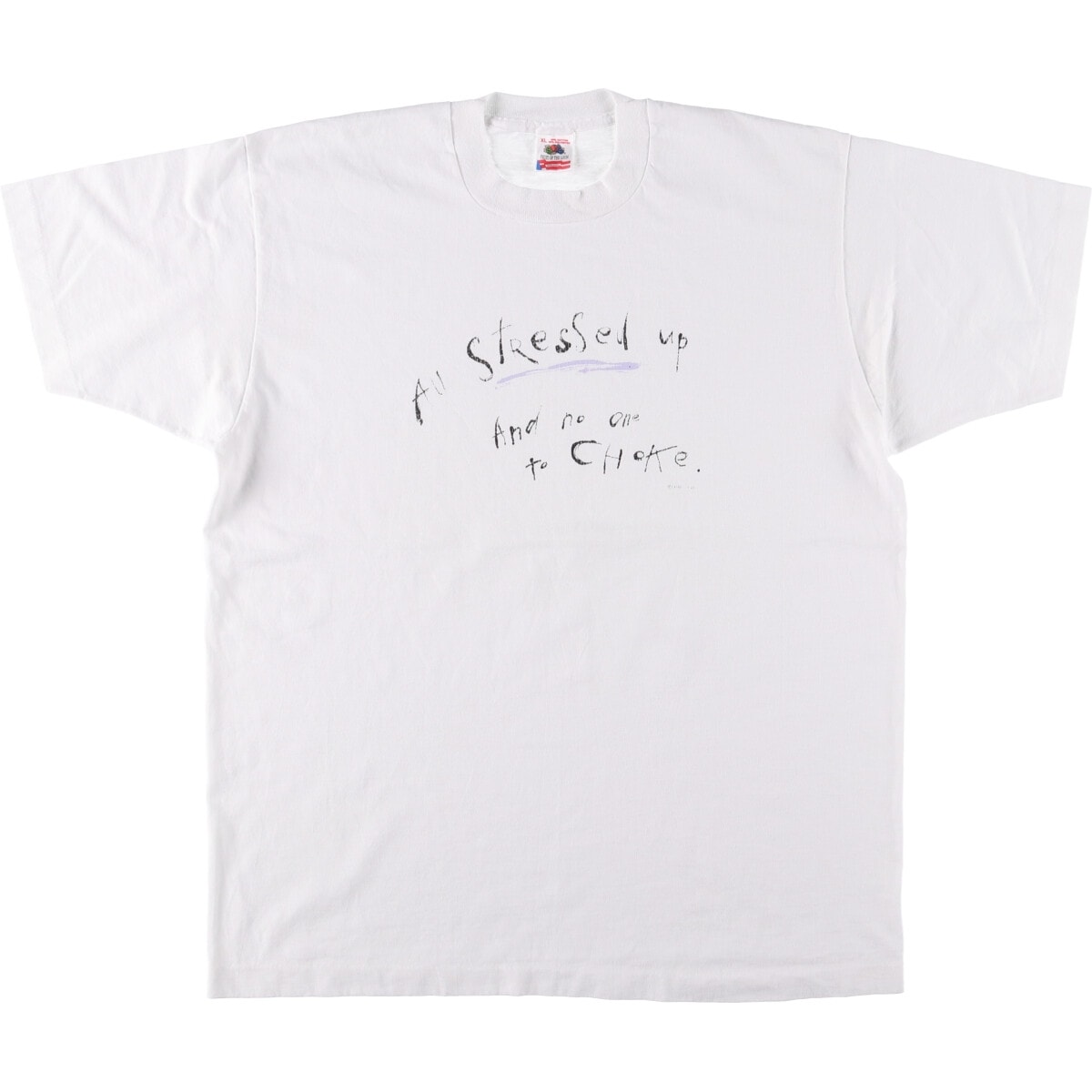 古着 90年代 フルーツオブザルーム FRUIT OF THE LOOM メッセージプリントTシャツ USA製 メンズXL相当 ヴィンテージ/eaa570993