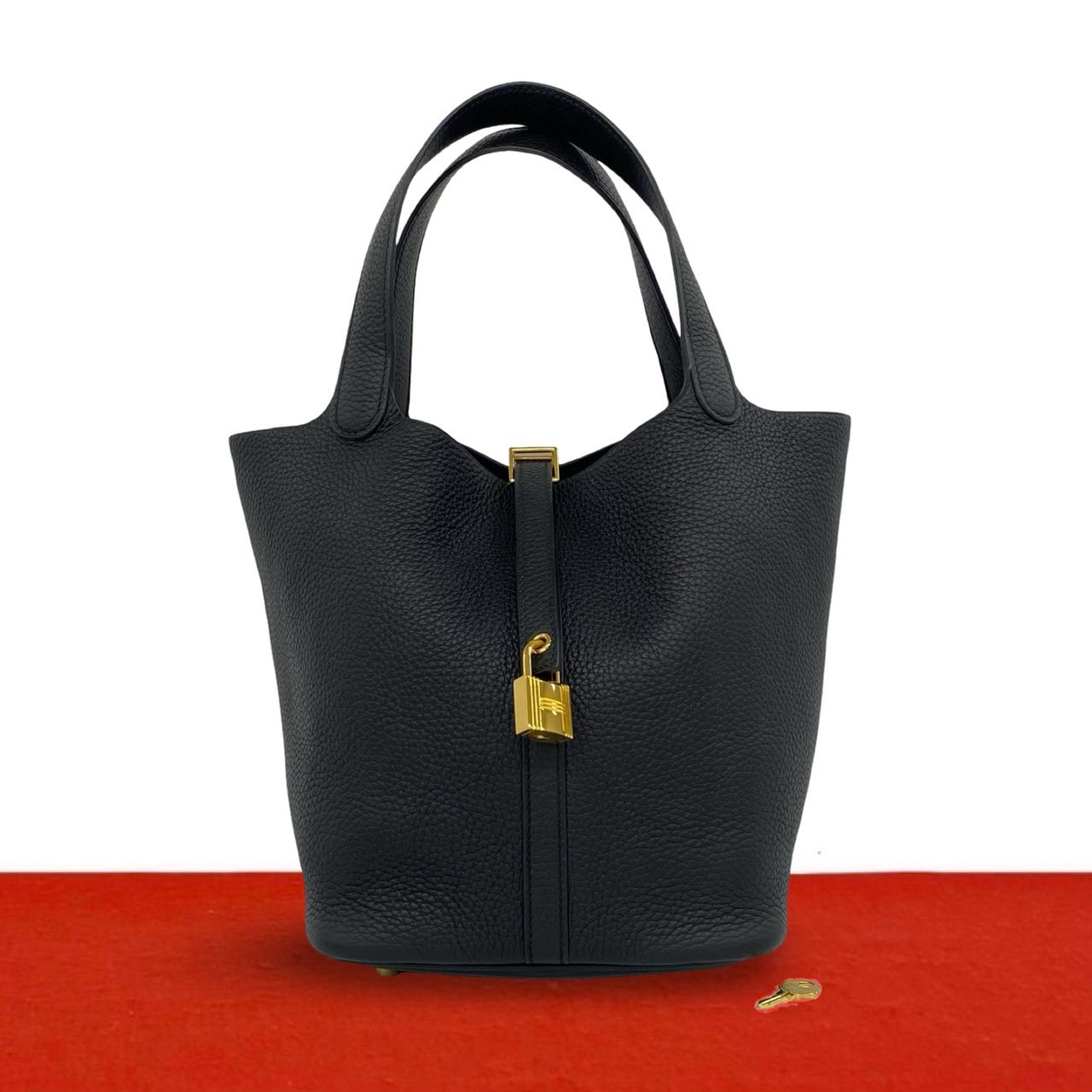 HERMES エルメス ピコタンロック MM トリヨンクレマンス ハンドバッグ ブラック
 10-10